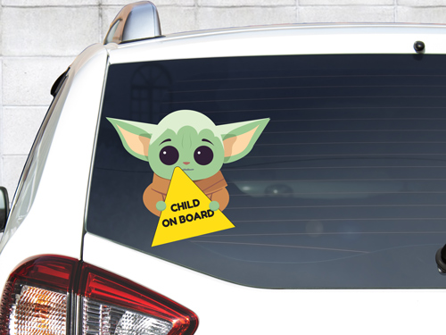 Bold car decals for protective purposes displaying the message Child On Board.