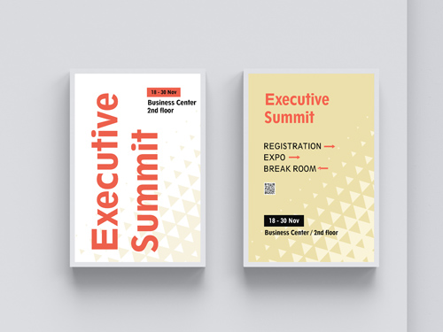 Event and tradeshow paper posters reading Executive Summit, along with event dates.