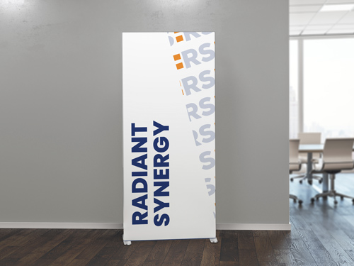 Practical SEG fabric display with a space for office name and logo.