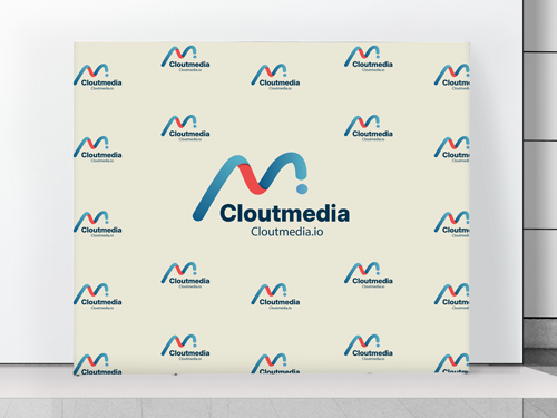 A logo-backdropped pop up banner showcasing the brand’s logo and name.