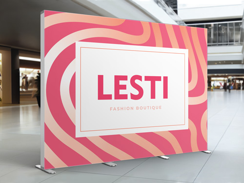 Vibrant SEG fabric display for retail environment.