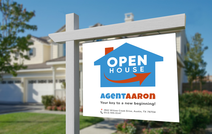 Agent Aaron Realty Sign Post