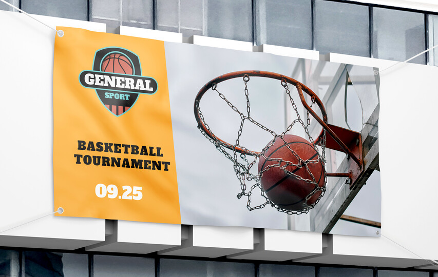 Basketball Hoop Print Vinyl Banner