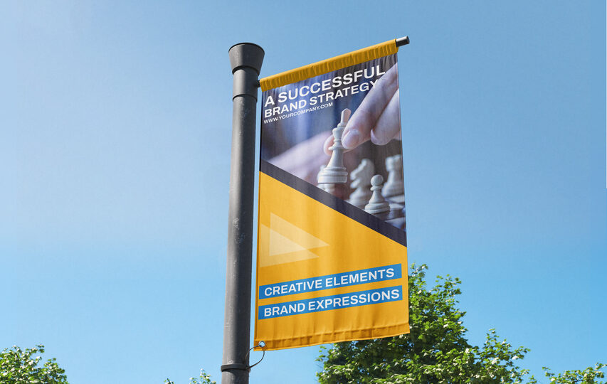 Branding Pole Attached Vinyl Banner
