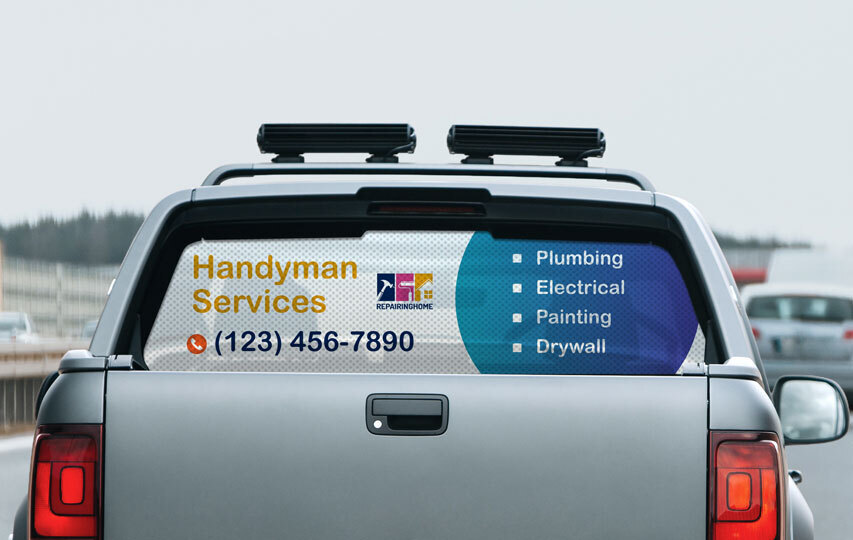 Business Truck Window Decals