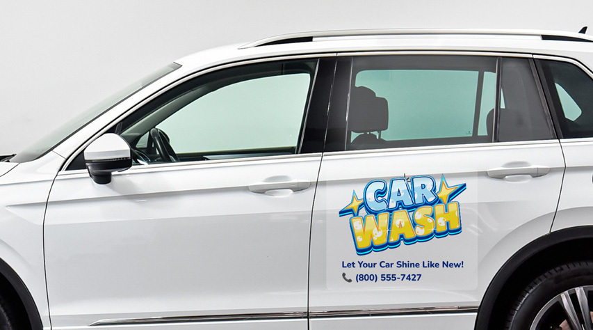Car Wash Promotional Car Decal