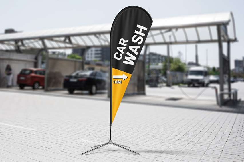 Car Wash Teardrop Flag