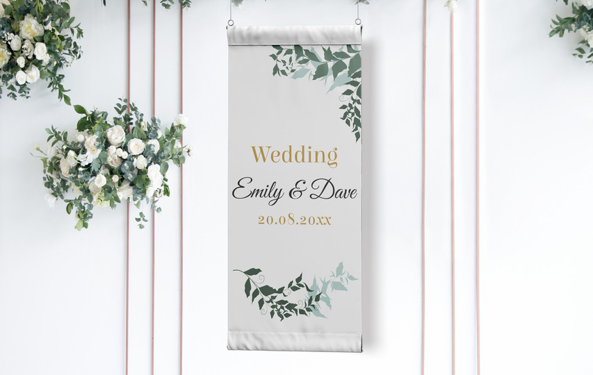 Custom Vertical Design Wedding Banner