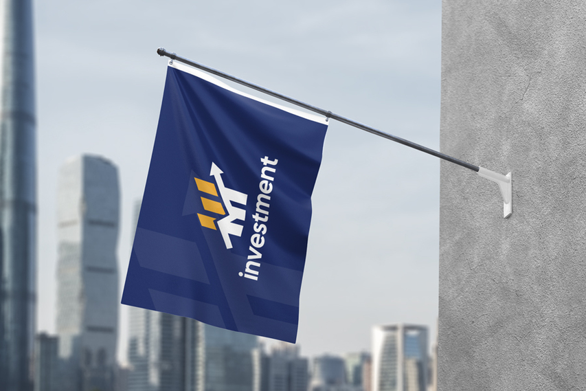 Dark Blue Investment Pole Flag