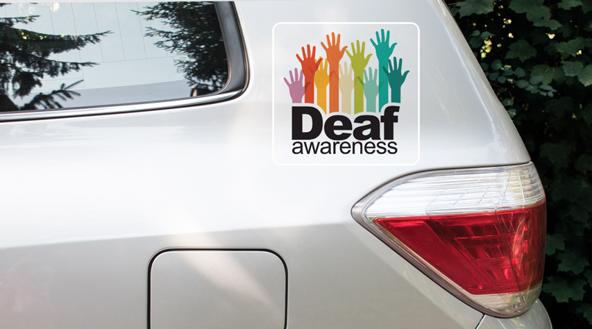 Deaf Awareness Colorful Car Decal