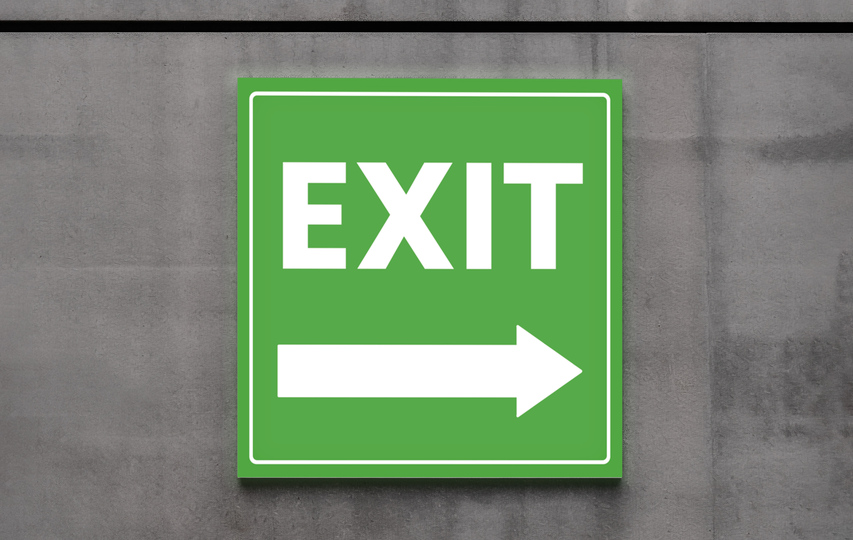 Green Exit Reflective Aluminum Sign