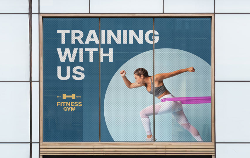 Gym Promotional Perforated Window Decal