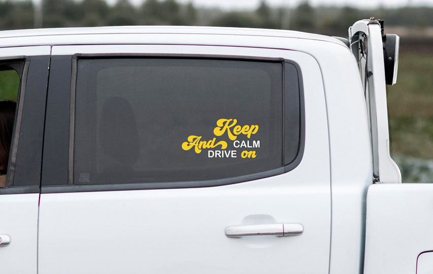 Personalized truck window lettering