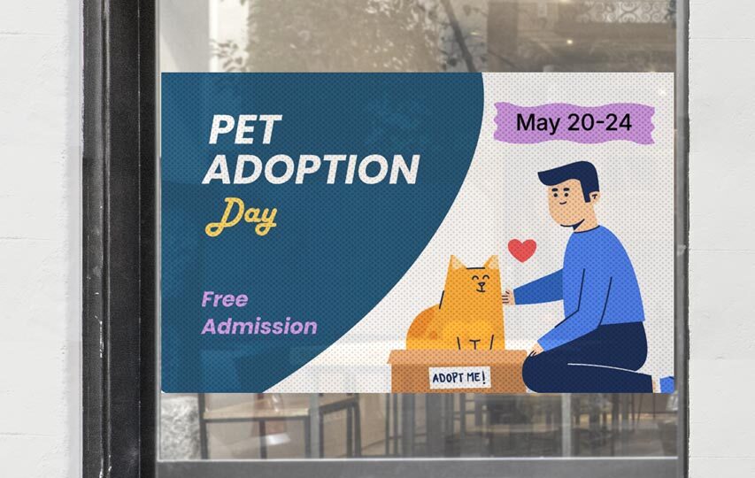 Pet Adoption Perforated Window Decal
