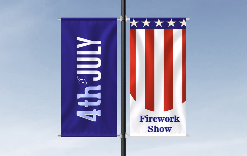 Pole Banner American Flag Themed