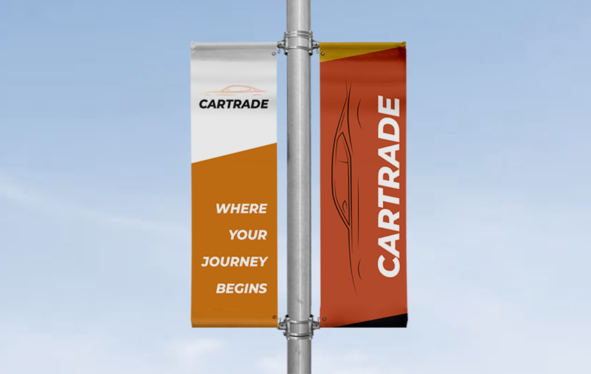 Pole Banner Orange Car Trade