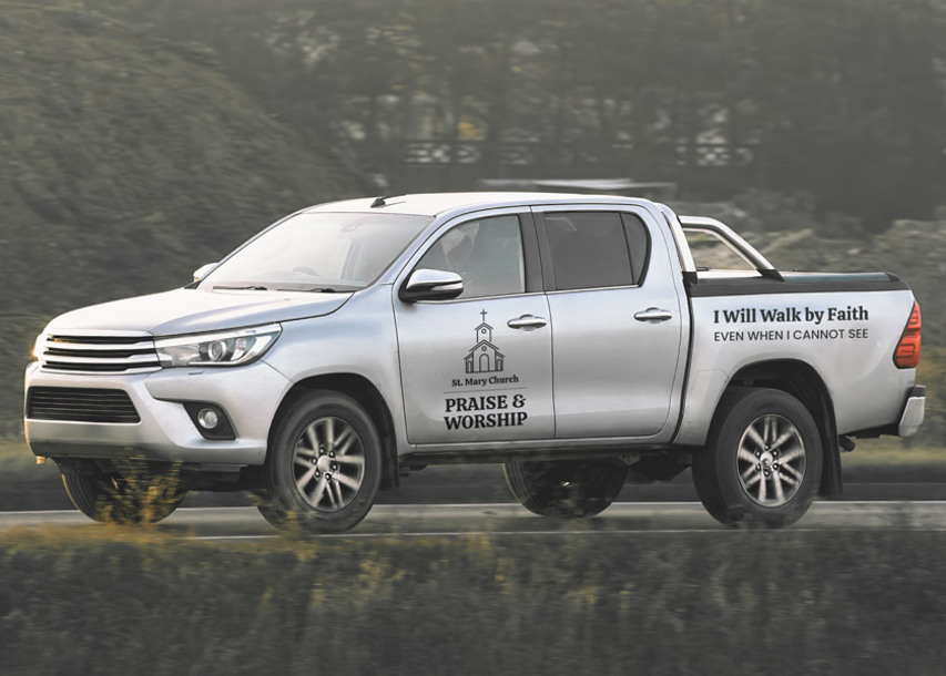Praise And Worship Vehicle Lettering
