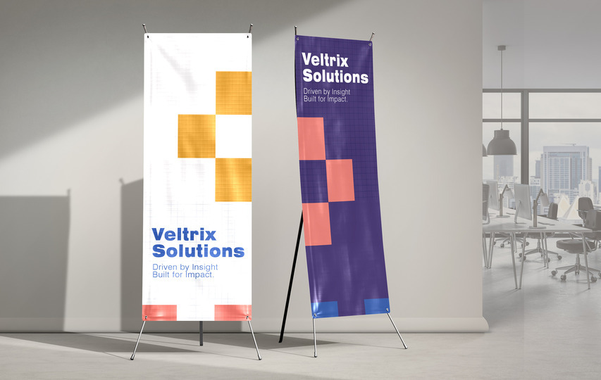 Two Vibrant X Stand Banners