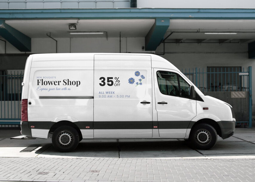 Vehicle Lettering For Flower Shop
