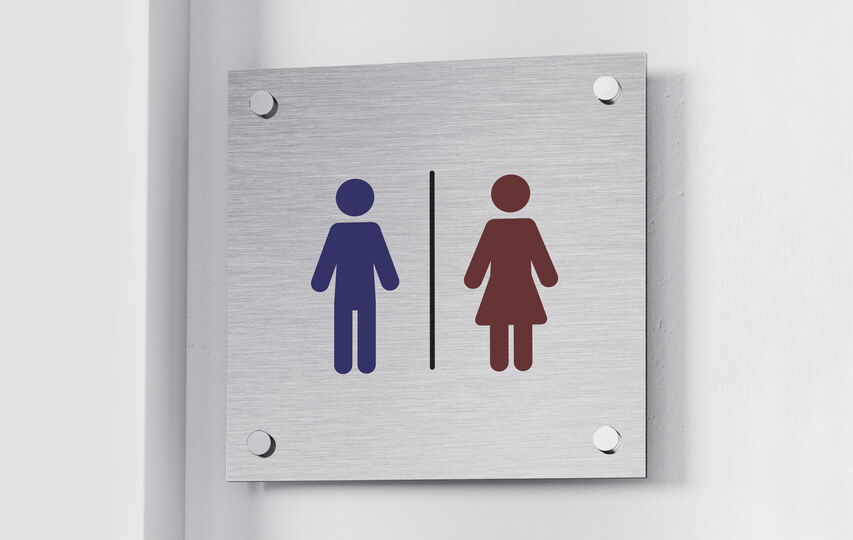 WC Brushed Aluminum Sign