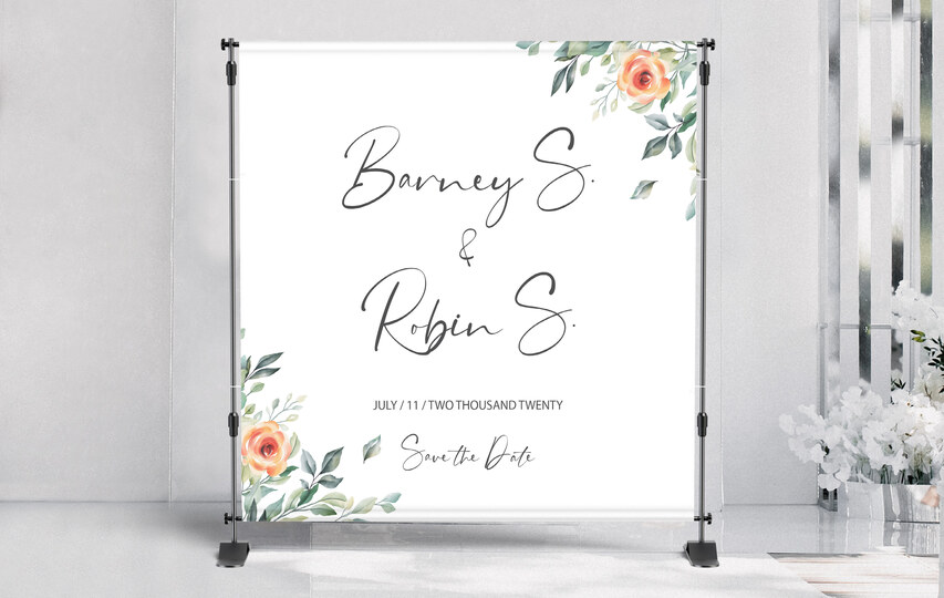 Wedding Themed Step And Repeat Banner